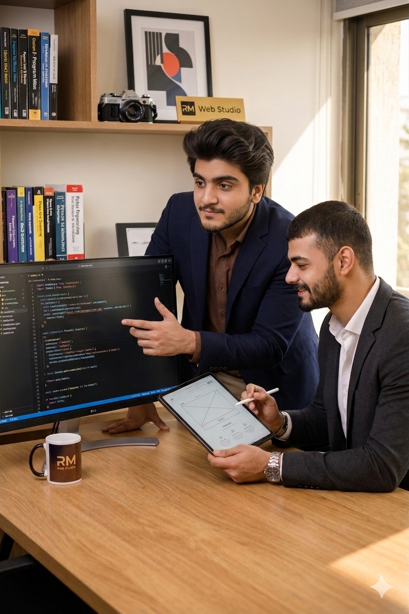 Owners of RM Pixel Studio Raja Mutahir and Zain Chaudhary